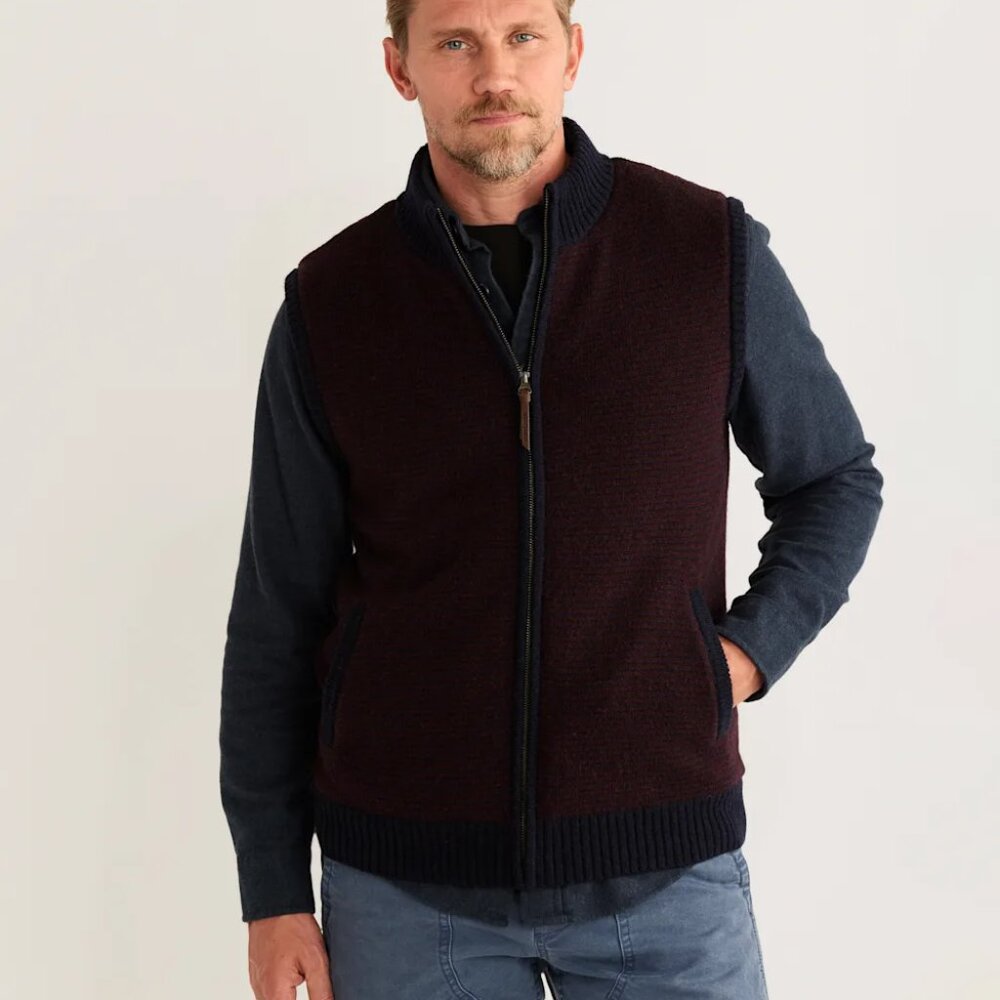 Pendleton Men's Black Sleeveless Full Zip Thermal Sweater Vest Size XL